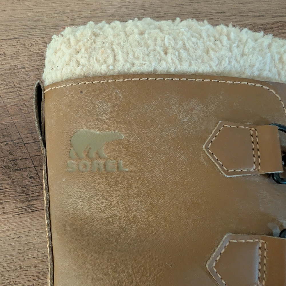 Sorel Tan and Black Kids Snow Boots - Picture 5 of 9